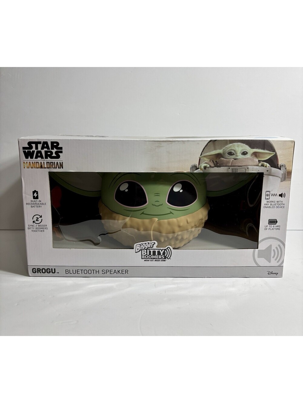 Bitty Boomers Bigger Star Wars Mandalorian Yoda Speaker Bluetooth Grogu Desc**